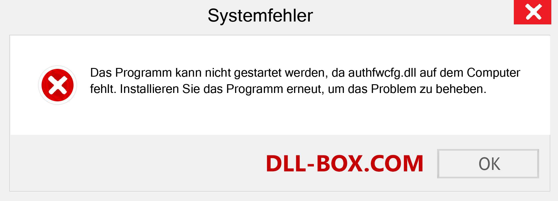 authfwcfg.dll-Datei fehlt?. Download für Windows 7, 8, 10 - Fix authfwcfg dll Missing Error unter Windows, Fotos, Bildern